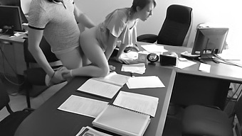 Boss'S Secret Camera Captures Him Having Sex With His Petite Secretary On The Office Desk