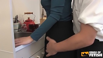 Asian Babe With Big Tits And Brown Skin Gets Her Hairy Pussy Toyed By Her Boss