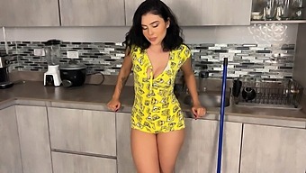 A Hot Latina Roommate Gets Stuck In A Kitchen Drawer In This Pov Porn Video.