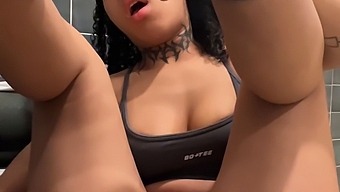 Amateur Solo Female Enjoys Toys And Has Sex In The Bathroom Of A Gym.