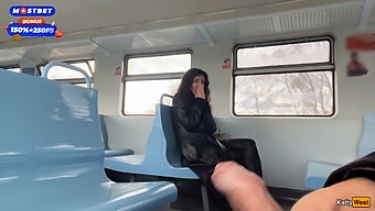A Man Who Is A Stranger Helps Me To Cum On A Public Train And Then He Goes Around The Train Wagons With Cum On His Face – A Cumwalk.